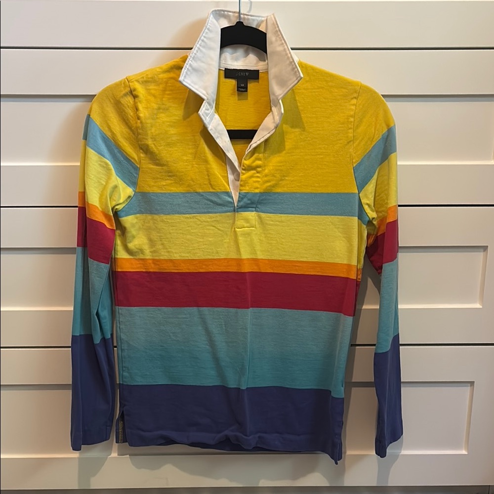J. Crew Yellow and White Shirt